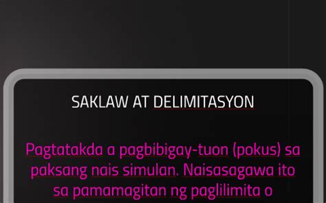 SAKLAW AT DELIMITASYON by Nicoline Austria on .